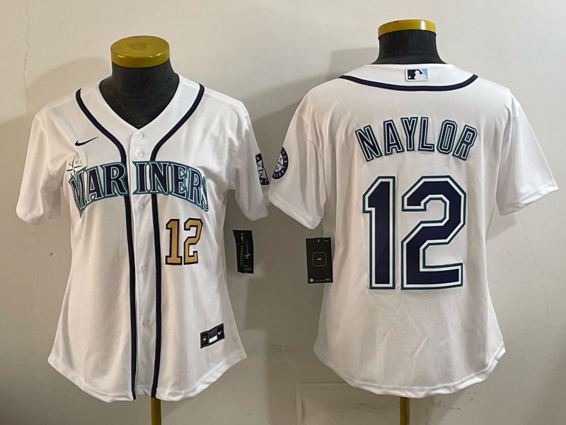 Youth Seattle Mariners #12 Naylor White Game 2026 Nike MLB Jersey style 02